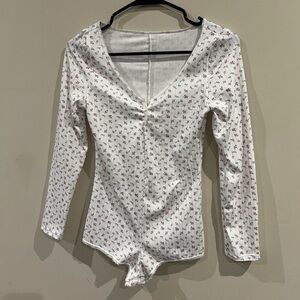 White floral pyjama romper
